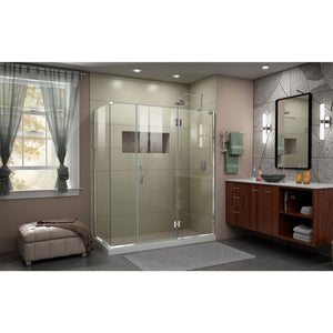 DreamLine Unidoor-X 63 1/2 in. W x 30 3/8 in. D x 72 in. H Frameless Hinged Shower Enclosure in Chrome