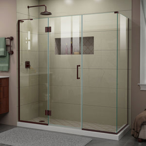 DreamLine Unidoor-X 69 1/2 in. W x 30 3/8 in. D x 72 in. H Frameless Hinged Shower Enclosure in Oil Rubbed Bronze