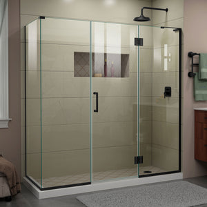 DreamLine Unidoor-X 70 in. W x 30 3/8 in. D x 72 in. H Frameless Hinged Shower Enclosure in Satin Black