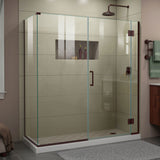 DreamLine Unidoor-X 64 1/2 in. W x 34 3/8 in. D x 72 in. H Frameless Hinged Shower Enclosure in Oil Rubbed Bronze