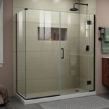 DreamLine Unidoor-X 64 1/2 in. W x 30 3/8 in. D x 72 in. H Frameless Hinged Shower Enclosure in Satin Black