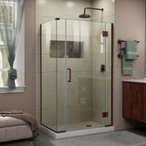 DreamLine Unidoor-X 40 1/2 in. W x 30 3/8 in. D x 72 in. H Frameless Hinged Shower Enclosure in Oil Rubbed Bronze