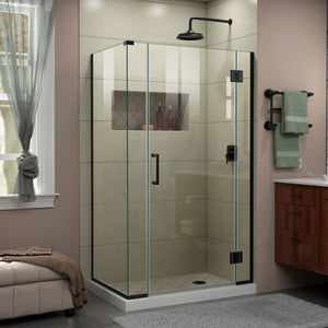 DreamLine Unidoor-X 39 1/2 in. W x 34 3/8 in. D x 72 in. H Frameless Hinged Shower Enclosure in Satin Black