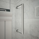 DreamLine Unidoor 54-55 in. W x 72 in. H Frameless Hinged Shower Door with Shelves in Chrome