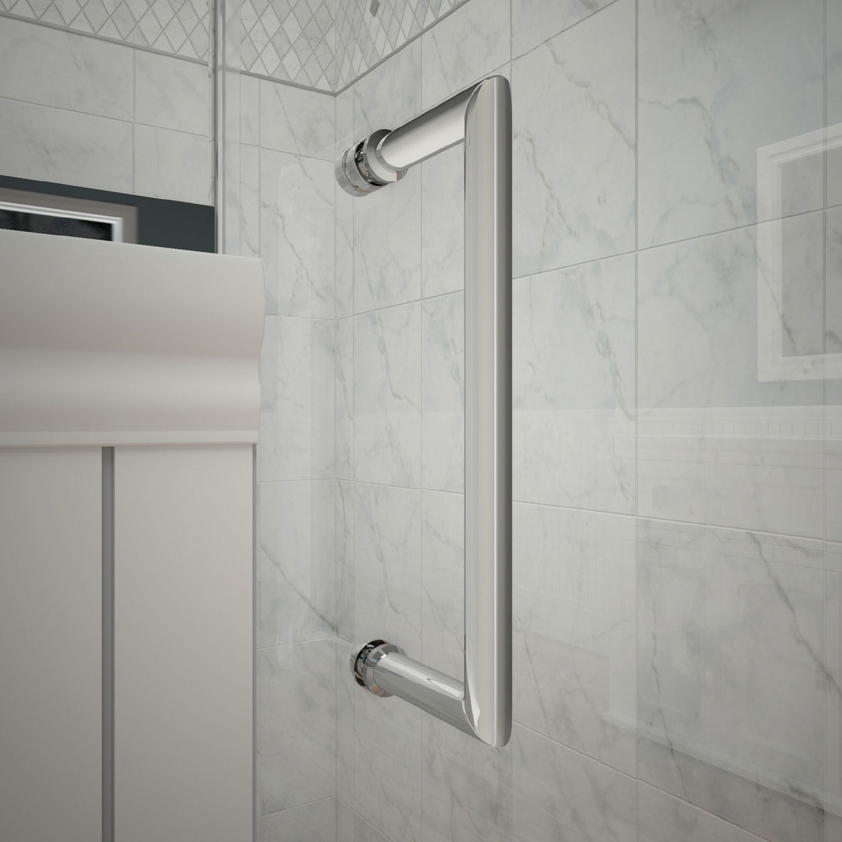 DreamLine Unidoor-X 46 1/2 in. W x 34 3/8 in. D x 72 in. H Frameless Hinged Shower Enclosure in Chrome