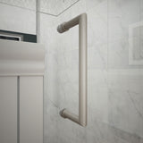 DreamLine Unidoor Plus 60 1/2 in. W x 34 3/8 in. D x 72 in. H Frameless Hinged Shower Enclosure in Brushed Nickel