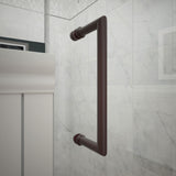 DreamLine Unidoor 49-50 in. W x 72 in. H Frameless Hinged Shower Door with Shelves in Oil Rubbed Bronze