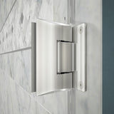 DreamLine Unidoor 39-40 in. W x 72 in. H Frameless Hinged Shower Door with Shelves in Chrome