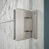 DreamLine Unidoor Plus 54 1/2 - 55 in. W x 72 in. H Frameless Hinged Shower Door in Brushed Nickel