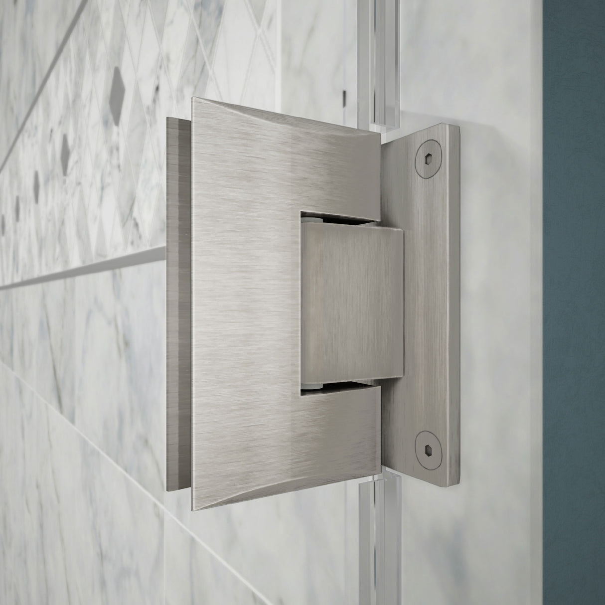 DreamLine Unidoor Plus 35 1/2 in. W x 34 3/8 in. D x 72 in. H Frameless Hinged Shower Enclosure in Brushed Nickel