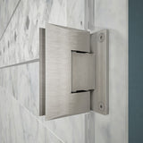 DreamLine Unidoor Plus 54 in. W x 36 3/8 in. D x 72 in. H Frameless Hinged Shower Enclosure in Brushed Nickel