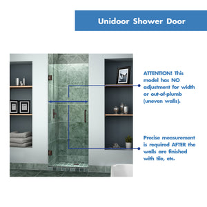 DreamLine Unidoor 29 in. W x 72 in. H Frameless Hinged Shower Door in Satin Black