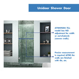 DreamLine Unidoor 24 in. W x 72 in. H Frameless Hinged Shower Door in Brushed Nickel