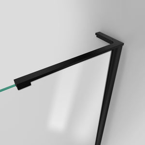DreamLine Unidoor-LS 59-60 in. W x 72 in. H Frameless Hinged Shower Door with L-Bar in Satin Black