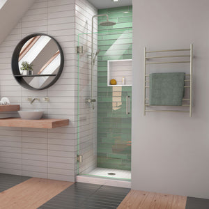 DreamLine Unidoor-LS 30 in. W x 72 in. H Frameless Hinged Shower Door in Brushed Nickel