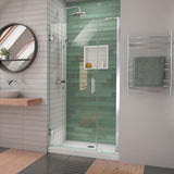 DreamLine Unidoor-LS 42-43 in. W x 72 in. H Frameless Hinged Shower Door in Chrome