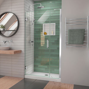 DreamLine Unidoor-LS 42-43 in. W x 72 in. H Frameless Hinged Shower Door in Chrome