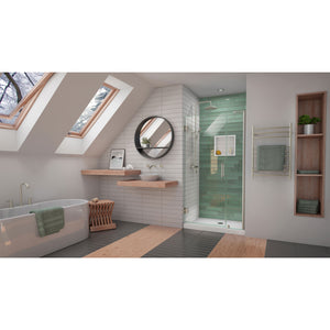 DreamLine Unidoor-LS 37-38 in. W x 72 in. H Frameless Hinged Shower Door in Brushed Nickel