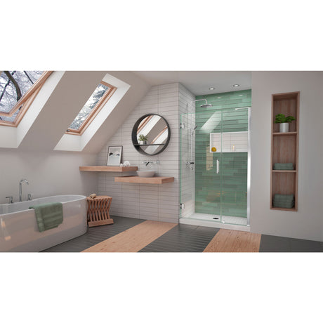 DreamLine Unidoor-LS 41-42 in. W x 72 in. H Frameless Hinged Shower Door in Chrome