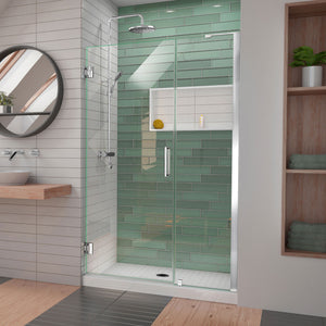 DreamLine Unidoor-LS 43-44 in. W x 72 in. H Frameless Hinged Shower Door in Chrome