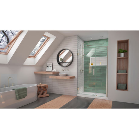 DreamLine Unidoor-LS 45-46 in. W x 72 in. H Frameless Hinged Shower Door in Brushed Nickel
