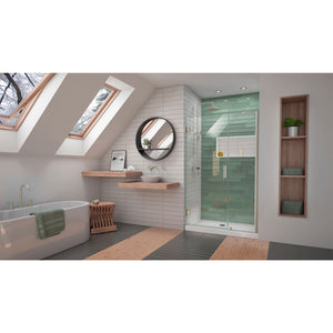 DreamLine Unidoor-LS 41-42 in. W x 72 in. H Frameless Hinged Shower Door in Brushed Nickel