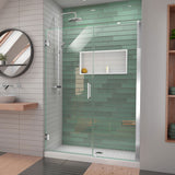 DreamLine Unidoor-LS 48-49 in. W x 72 in. H Frameless Hinged Shower Door with L-Bar in Chrome
