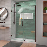 DreamLine Unidoor-LS 49-50 in. W x 72 in. H Frameless Hinged Shower Door in Oil Rubbed Bronze