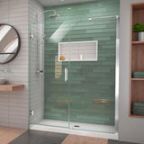 DreamLine Unidoor-LS 59-60 in. W x 72 in. H Frameless Hinged Shower Door with L-Bar in Chrome