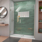 DreamLine Unidoor-LS 54-55 in. W x 72 in. H Frameless Hinged Shower Door in Brushed Nickel