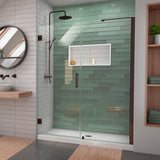 DreamLine Unidoor-LS 57-58 in. W x 72 in. H Frameless Hinged Shower Door with L-Bar in Oil Rubbed Bronze