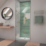 DreamLine Unidoor-LS 30-31 in. W x 72 in. H Frameless Hinged Shower Door in Brushed Nickel
