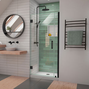 DreamLine Unidoor-LS 30-31 in. W x 72 in. H Frameless Hinged Shower Door in Satin Black