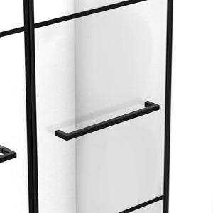 DreamLine Unidoor Madrid 58-58 1/2 in. W x 72 in. H Frameless Hinged Shower Door in Satin Black