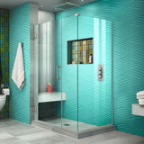 DreamLine Unidoor Plus 38 in. W x 30 3/8 in. D x 72 in. H Frameless Hinged Shower Enclosure in Brushed Nickel