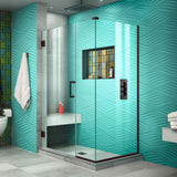 DreamLine Unidoor Plus 44 1/2 in. W x 34 3/8 in. D x 72 in. H Frameless Hinged Shower Enclosure in Oil Rubbed Bronze