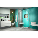DreamLine Unidoor Plus 29 in. W x 30 3/8 in. D x 72 in. H Frameless Hinged Shower Enclosure in Chrome