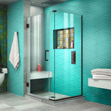 DreamLine Unidoor Plus 33 in. W x 30 3/8 in. D x 72 in. H Frameless Hinged Shower Enclosure in Oil Rubbed Bronze