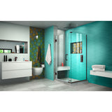 DreamLine Unidoor Plus 36 in. W x 30 3/8 in. D x 72 in. H Frameless Hinged Shower Enclosure in Oil Rubbed Bronze