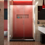 DreamLine Unidoor Plus 45 1/2 - 46 in. W x 72 in. H Frameless Hinged Shower Door in Chrome