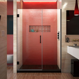 DreamLine Unidoor Plus 49-49 1/2 in. W x 72 in. H Frameless Hinged Shower Door in Satin Black