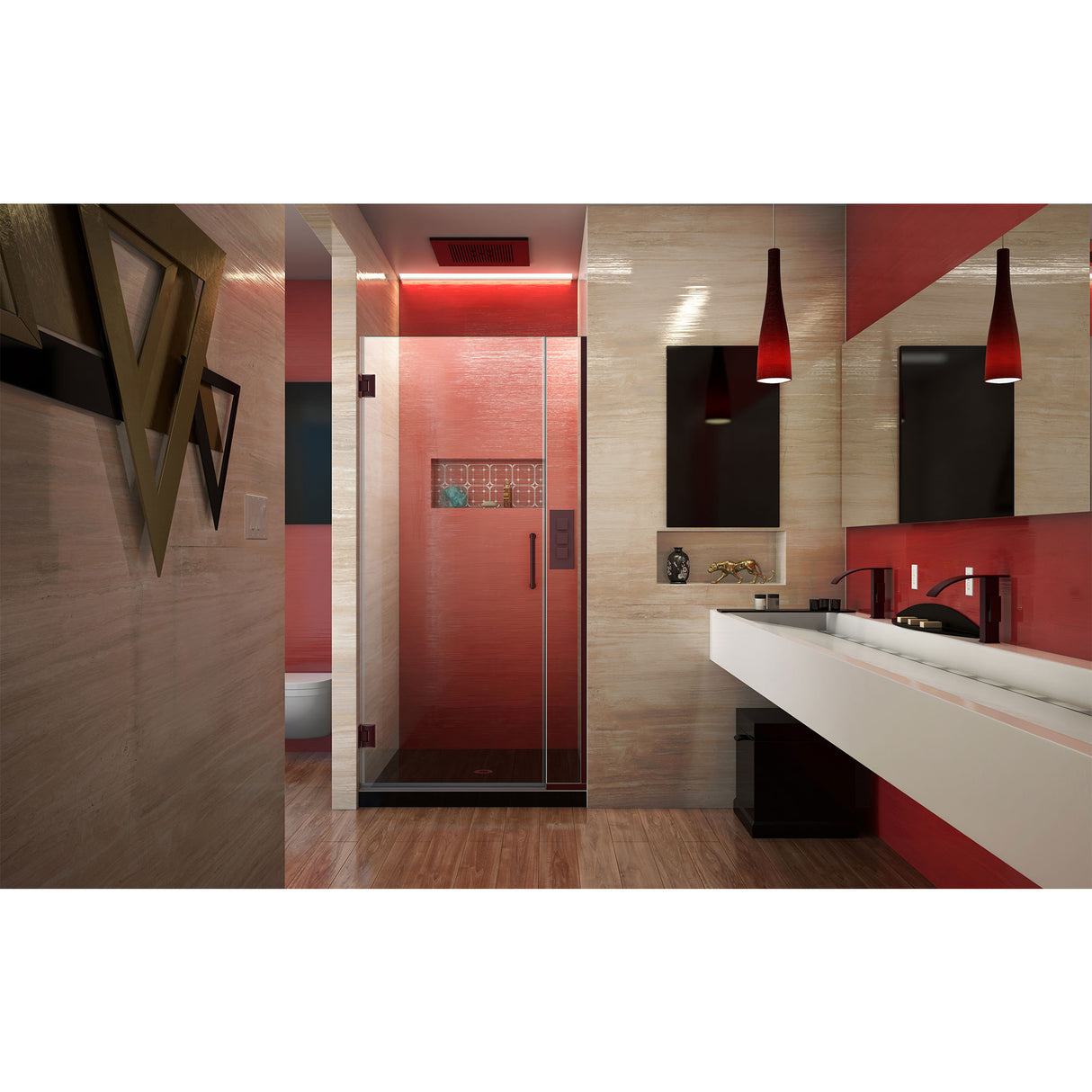 DreamLine Unidoor Plus 35-35 1/2 in. W x 72 in. H Frameless Hinged Shower Door in Oil Rubbed Bronze