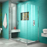 DreamLine Unidoor Plus 49 1/2 in. W x 34 3/8 in. D x 72 in. H Frameless Hinged Shower Enclosure in Chrome