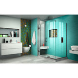 DreamLine Unidoor Plus 51 1/2 in. W x 34 3/8 in. D x 72 in. H Frameless Hinged Shower Enclosure in Oil Rubbed Bronze
