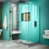 DreamLine Unidoor Plus 50 in. W x 30 3/8 in. D x 72 in. H Frameless Hinged Shower Enclosure in Satin Black