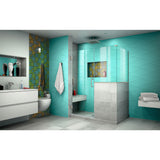 DreamLine Unidoor Plus 47 in. W x 36 3/8 in. D x 72 in. H Frameless Hinged Shower Enclosure in Brushed Nickel
