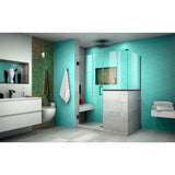 DreamLine Unidoor Plus 47 in. W x 36 3/8 in. D x 72 in. H Frameless Hinged Shower Enclosure in Oil Rubbed Bronze