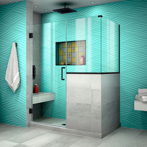 DreamLine Unidoor Plus 48 in. W x 36 3/8 in. D x 72 in. H Frameless Hinged Shower Enclosure in Satin Black