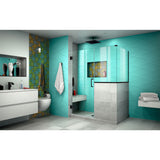 DreamLine Unidoor Plus 47 in. W x 36 3/8 in. D x 72 in. H Frameless Hinged Shower Enclosure in Satin Black