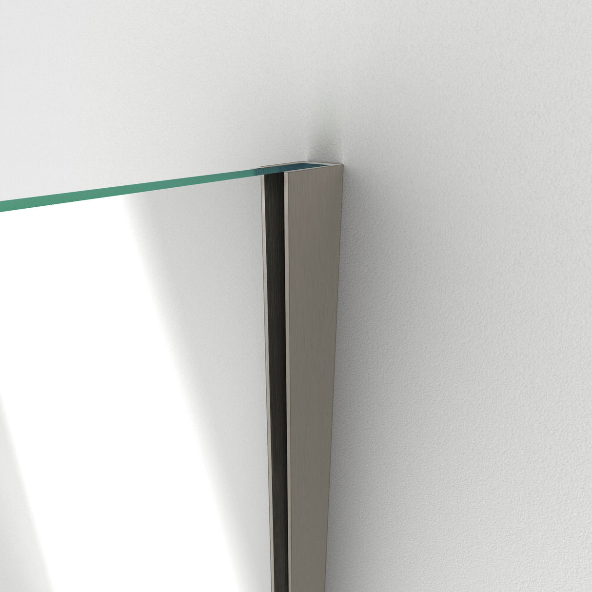 DreamLine Unidoor Plus 49-49 1/2 in. W x 72 in. H Frameless Hinged Shower Door in Brushed Nickel